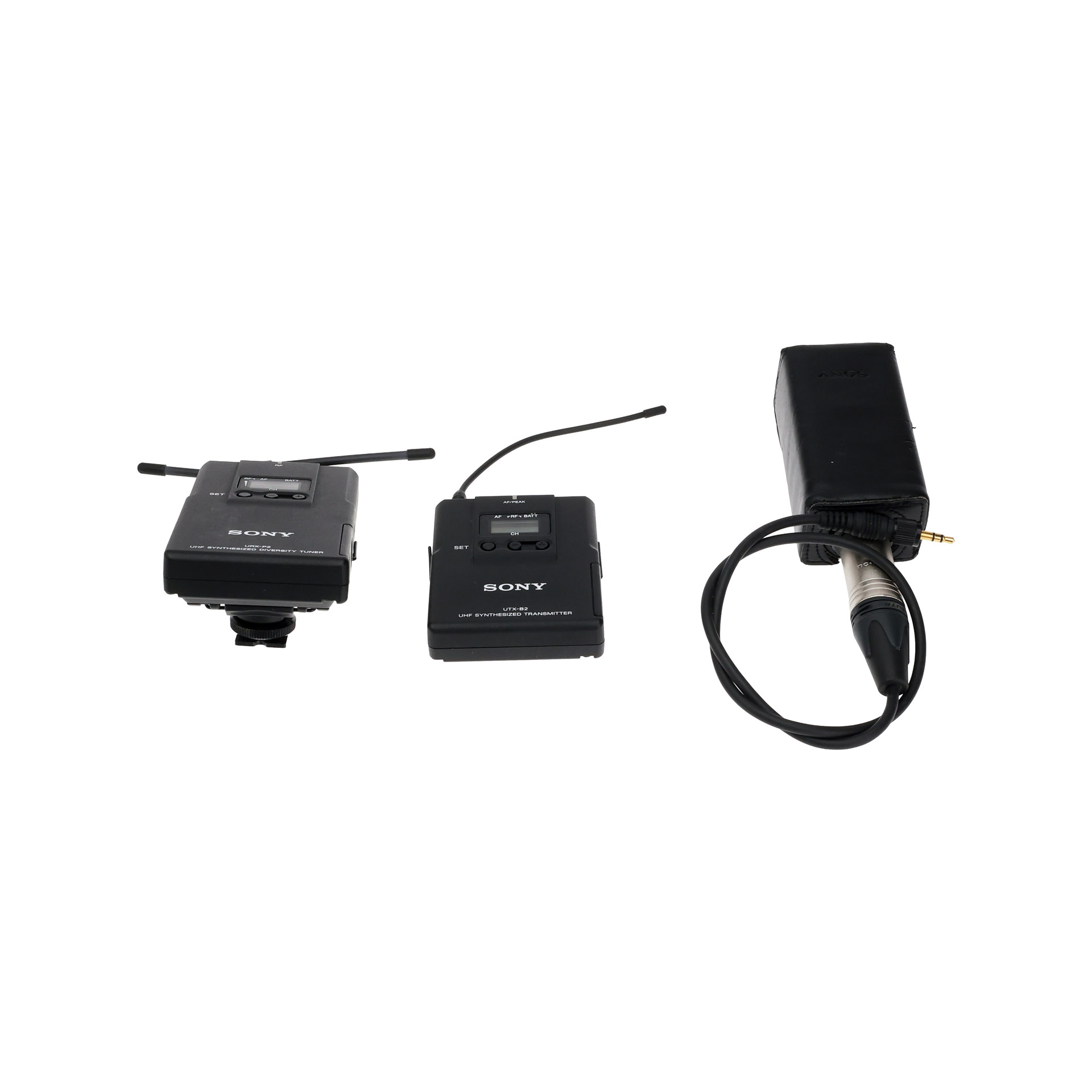 Sony Wireless URX-P2 RX and UTX-B2 TX w/Lapel Mic and UTX-P1 XLR