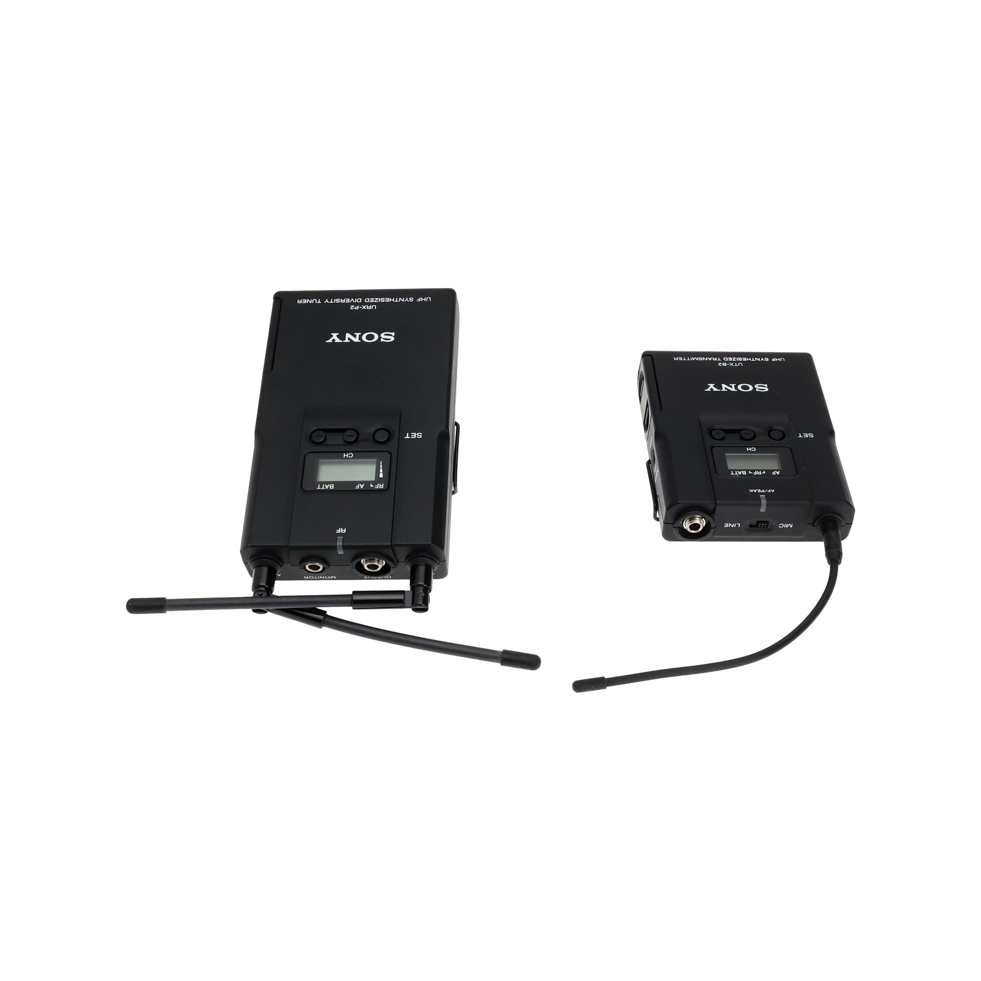 SONY ワイヤレスシステム URX-P2 UTX-B2 本体 Sony Wireless URX-P2 RX and UTX-B2 TX w/Lapel Mic and UTX-P1 XLR